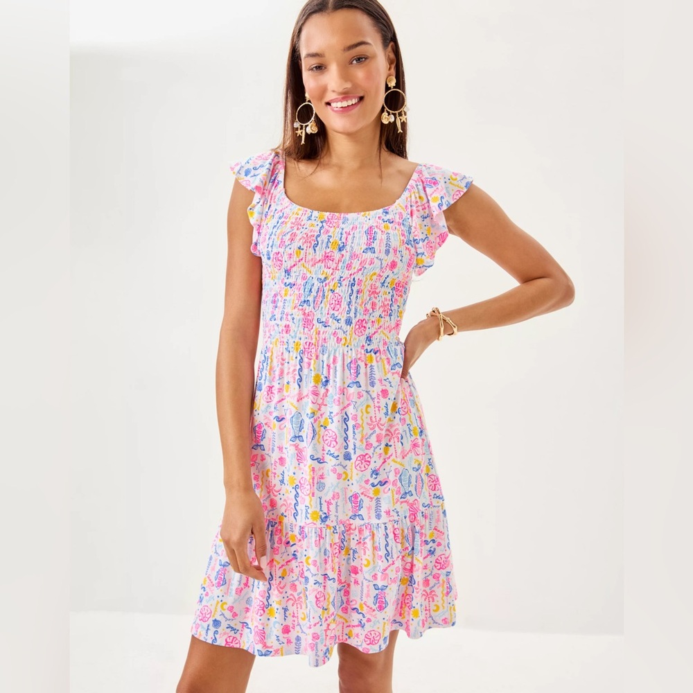 Lilly Pulitzer Jilly Smocked Dress Size Small NEW Multi Summer Serenade